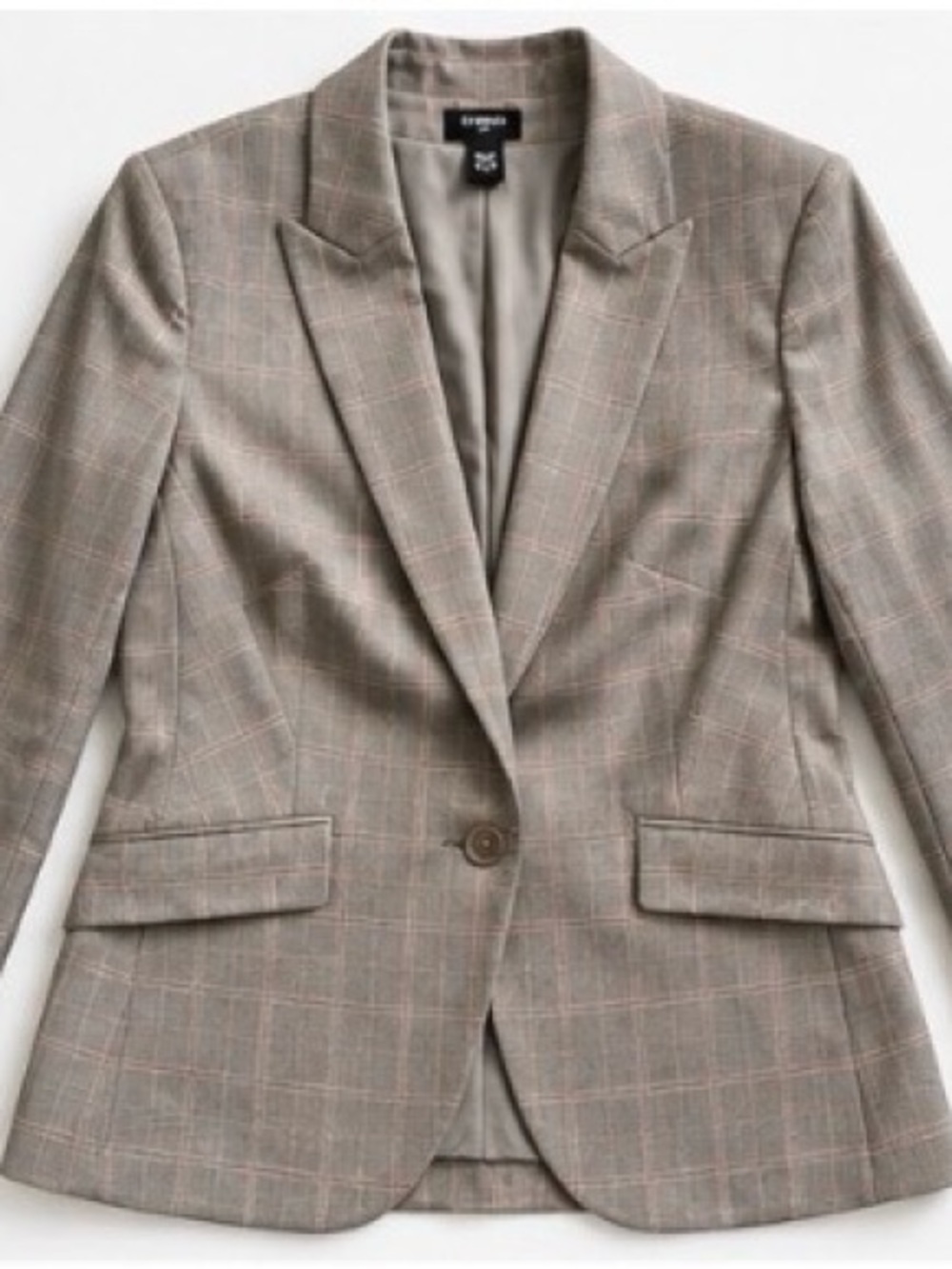 Express Editor Gray Plaid Two-Piece Suit – Size 10R